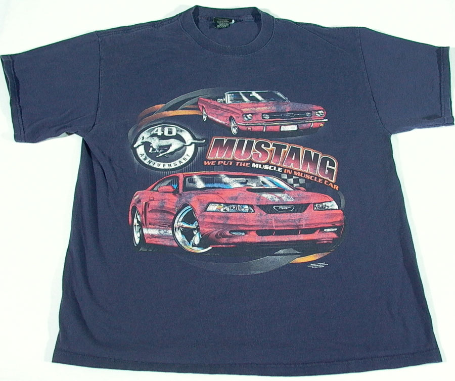 FORD MUSTANG Muscle Car 40th Anniversary T Shirt   FREE  