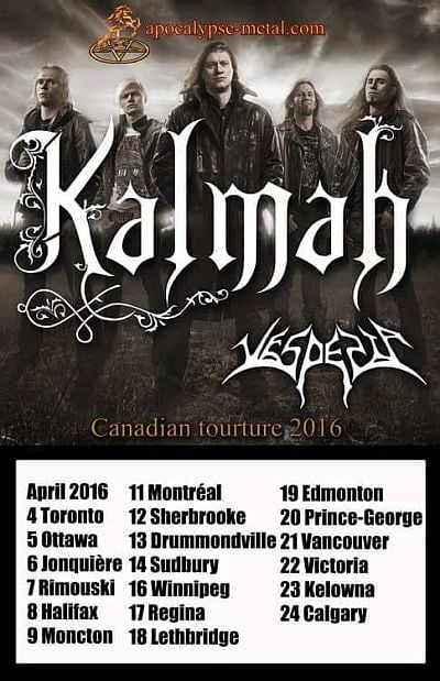 VESPERIA Announce 2016 Cross Canada Tour with KALMAH