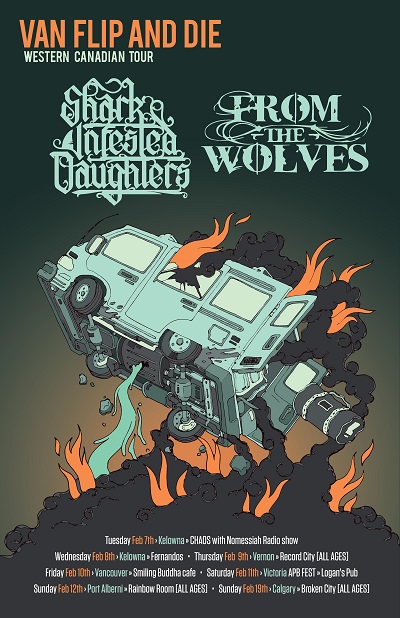 FROM THE WOLVES announce ‘Van Flip And Die Tour’ dates (BC/AB) w/ SHARK INVESTED DAUGHTERS & new EP out ‘Nightmares’