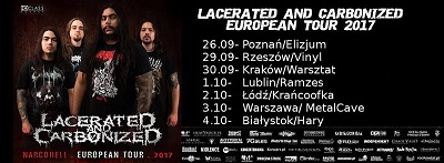 LACERATED AND CARBONIZED na koncertach w Polsce