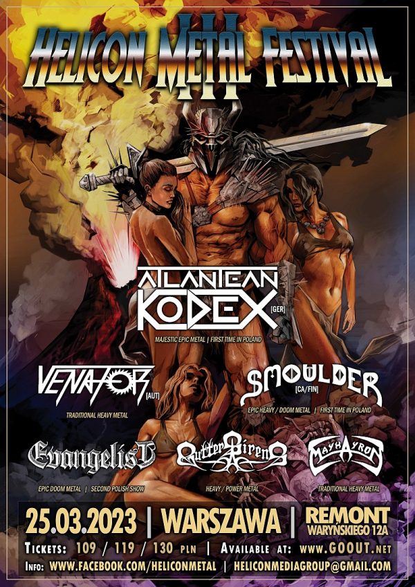 ATLANTEAN KODEX, SMOULDER i VENATOR wkrótce w Warszawie, a z nimi EVANGELIST, GUTTER SIRENS, MAYHAYRON