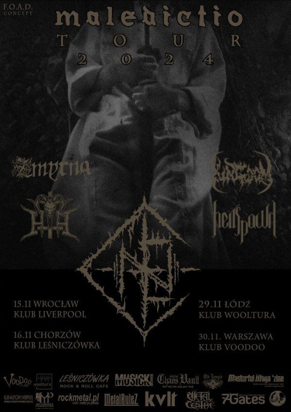 Maledictio Tour 2024 – CIEŃ, ZMYRNA, HATE THEM ALL, KINGDOM, HELLSPAWN