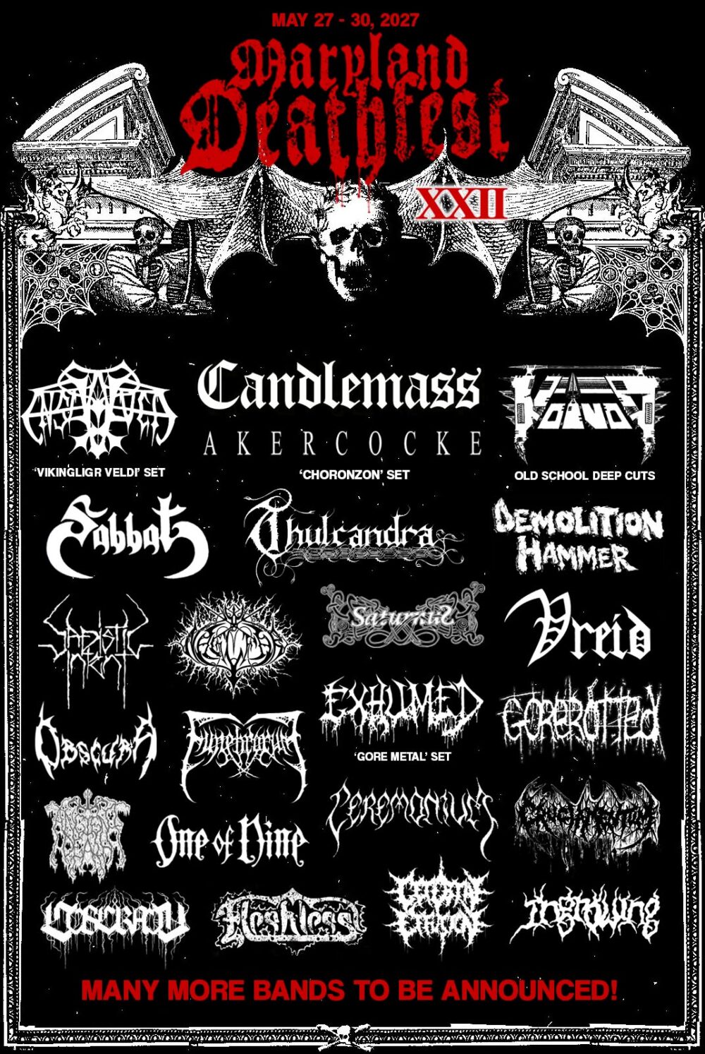 MARYLAND DEATHFEST XXII Announces First Bands for 2027