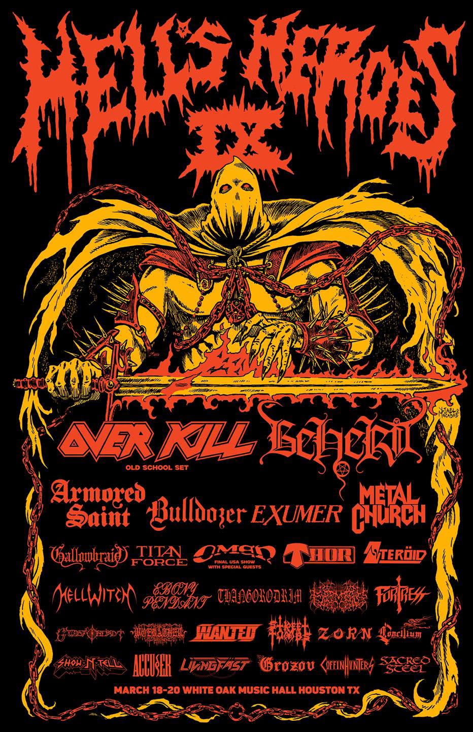 HELL’S HEROES IX 2027 – OVERKILL, BEHERIT, ARMORED SAINT, METAL CHURCH