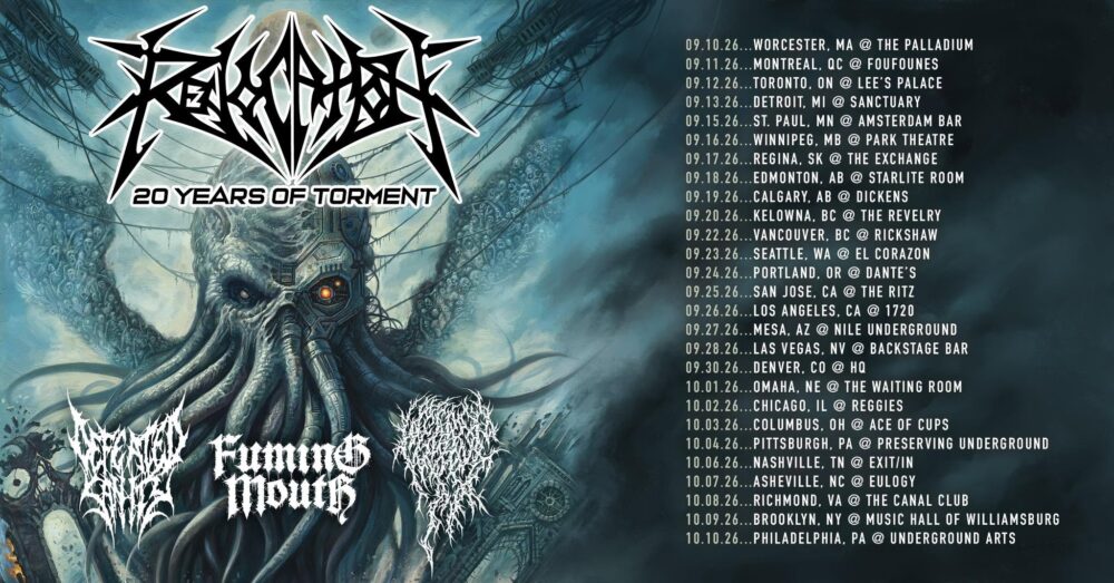 REVOCATION Announce “20 Years Of Torment” North American Tour with FUMING MOUTH, DEFEATED SANITY & WEEPING