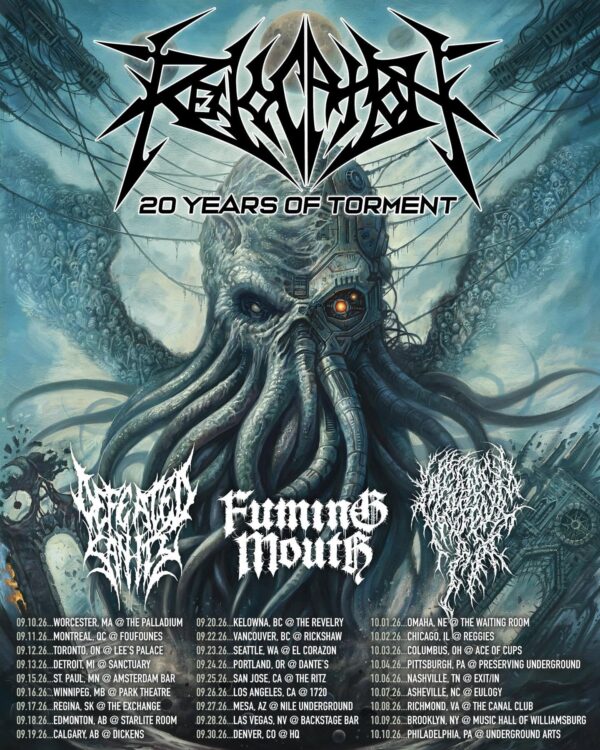 REVOCATION Announce “20 Years Of Torment” North American Tour with FUMING MOUTH, DEFEATED SANITY & WEEPING