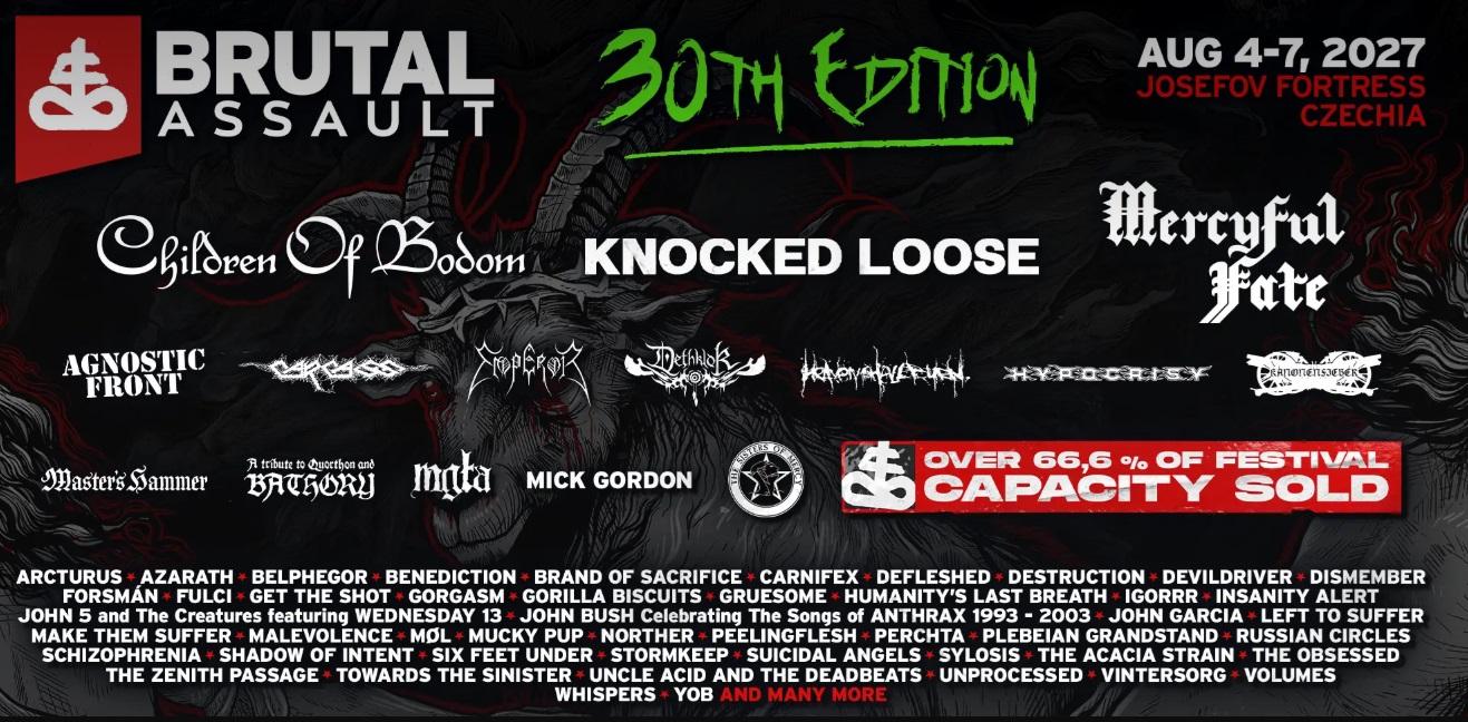 BRUTAL ASSAULT 2027 – 26 new names in the line-up