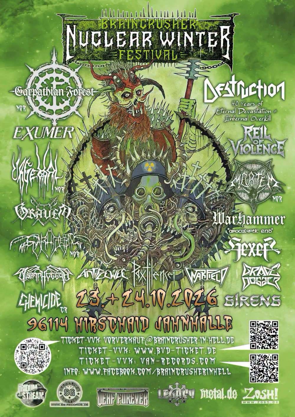 Nuclear Winter Festival 2026 – Destruction, Carpathian Forest, Urgehal